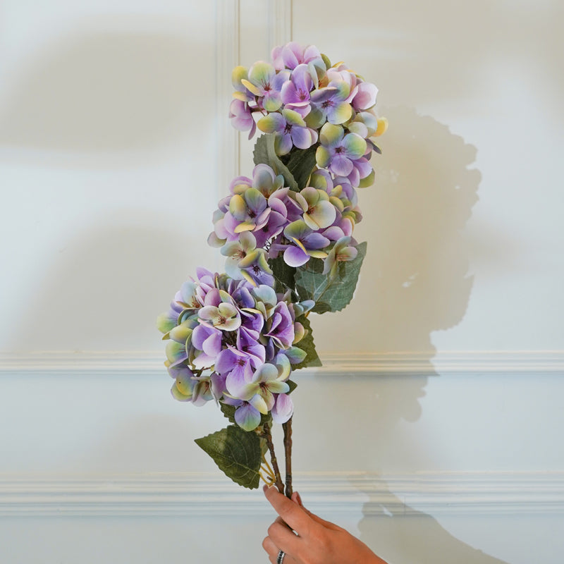 Faux Panicle Plastic Hydrangea Flower Stick (Purple) - 34 CM media 3