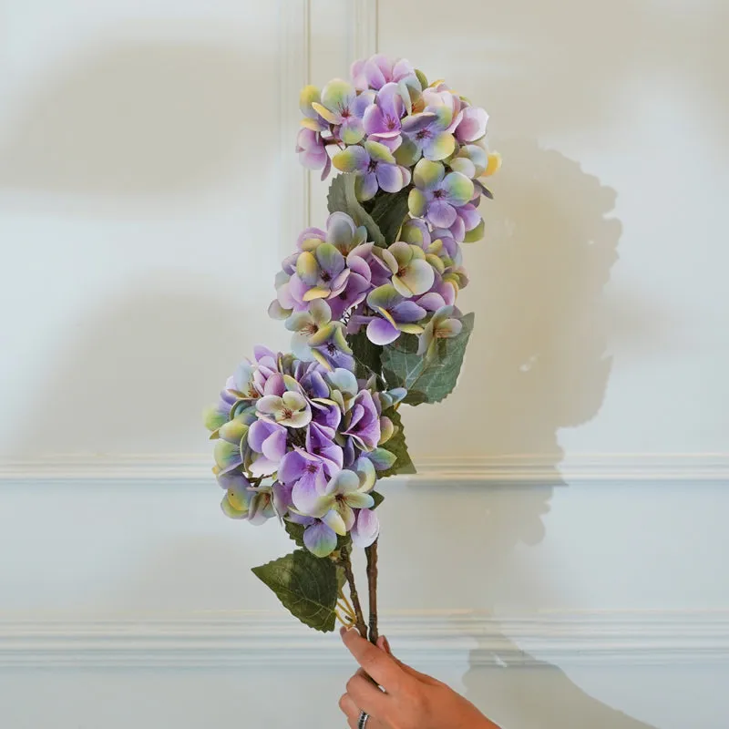 Faux Panicle Plastic Hydrangea Flower Stick (Purple) - 34 CM media 3