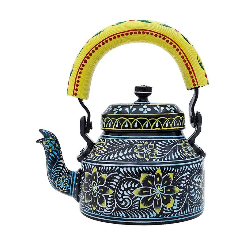 Brew Serve Handpainted Tea Set With Stand (Black & Yellow) - Eight Piece Set media 3