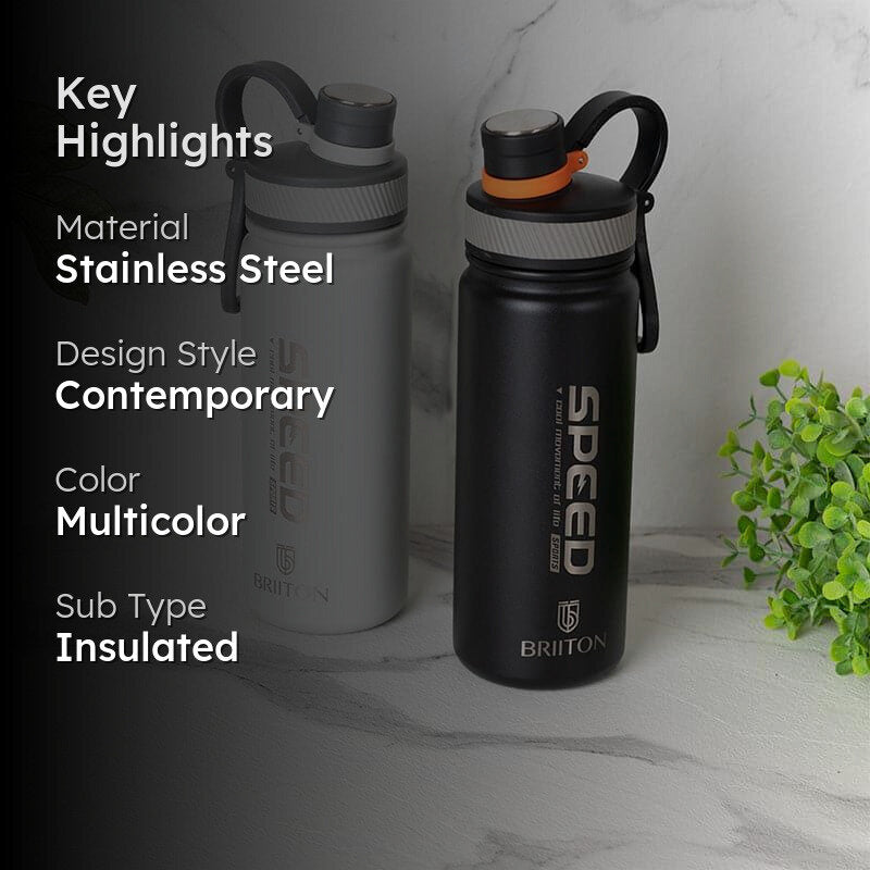Macro Bliss Hot & Cold Thermos Water Bottle (Grey & Black, 750 mL Each) - Set Of Two media 2