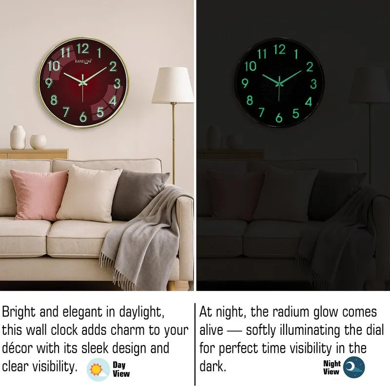 Cronel Round Modern Plastic Wall Clock - Maroon media 5