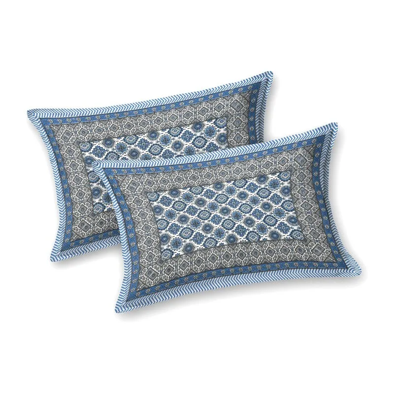 Auraar Cotton Bedsheet (Blue) - 240 TC media 4