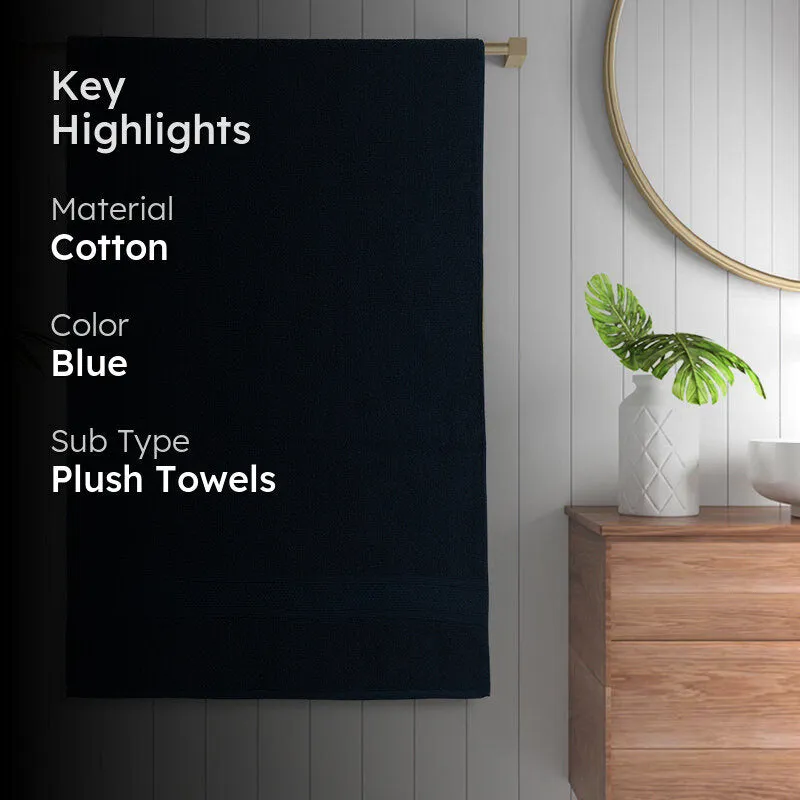 Velvique Cotton Bath Towel - Navy Blue media 2