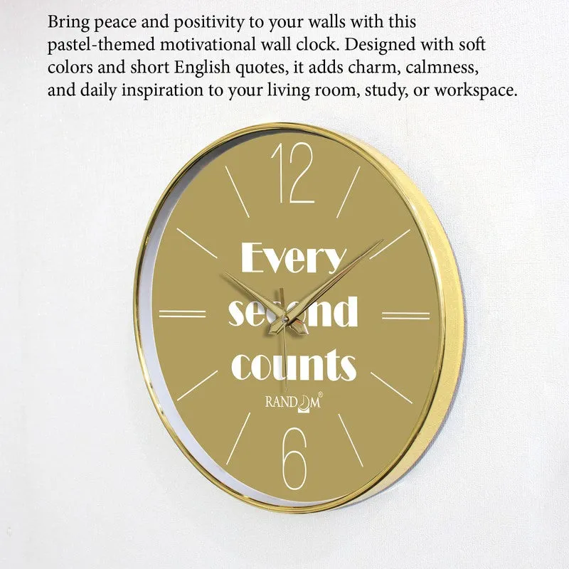 Every Second Counts Round Analog Wall Clock - Olive Green media 6