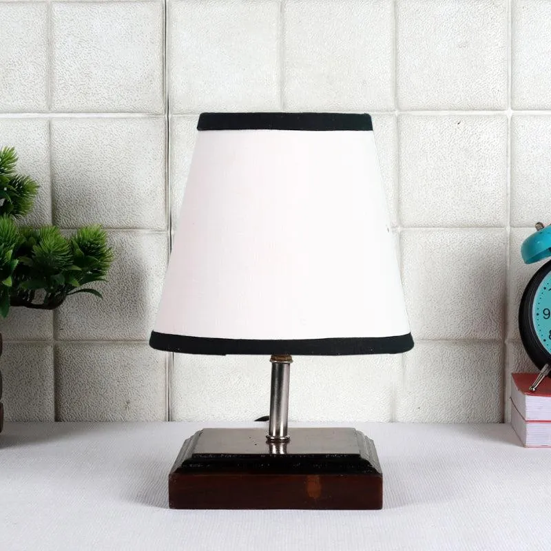 Niksha Fabric Table Lamp - White,Brown media 3