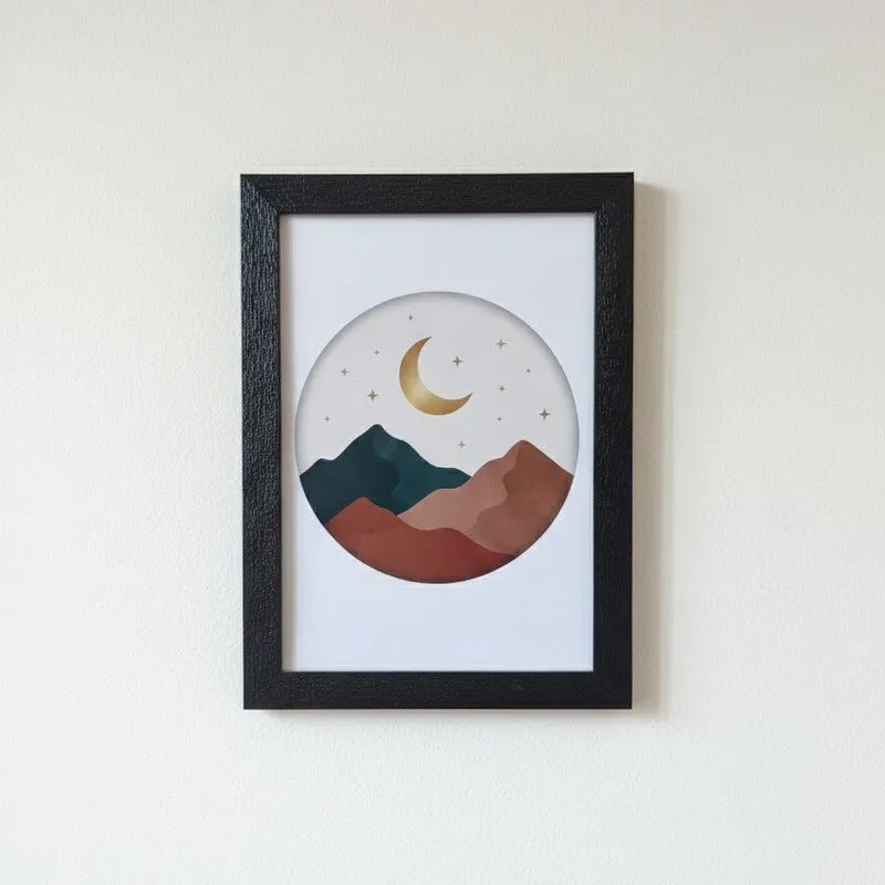 Tranquil Dusk Minimal Wall Painting With Frame - Set Of Three media 5