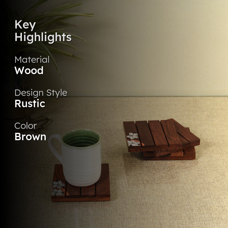 Jasmina Wooden Coaster - Set Of Four media 2