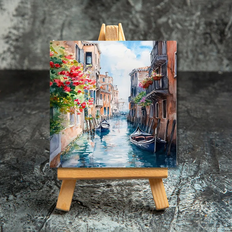 Serene Venice Canvas Showpiece With Stand media 3