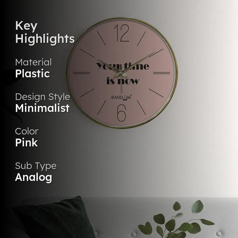 Moment Now Round Analog Wall Clock - Pink media 2