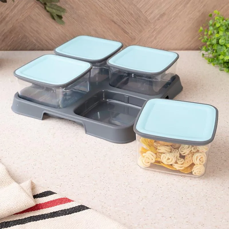Stuart Blue Storage Jar (600 ML) - Set Of Five media 1