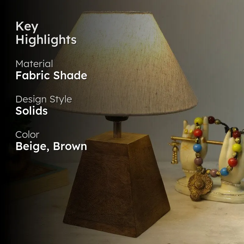 Pyramid Perfection Valeria Fabric Table Lamp - Beige,Brown media 2