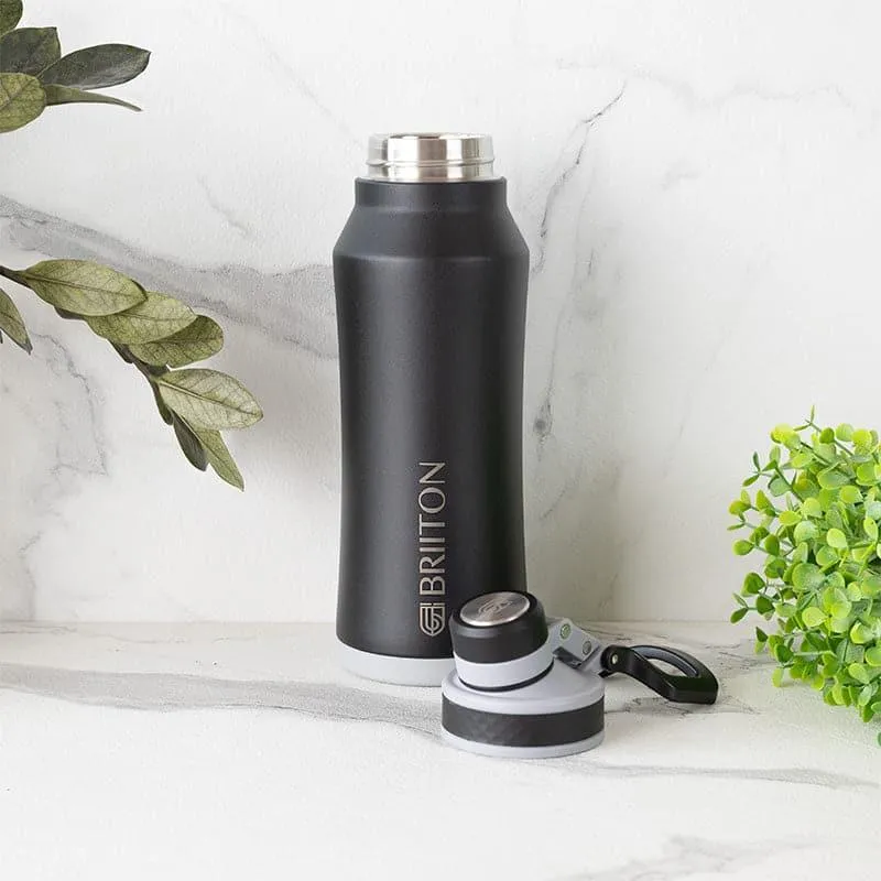 Hydrate Wonder Hot & Cold Thermos Water Bottle (Black) - 1000 mL media 3