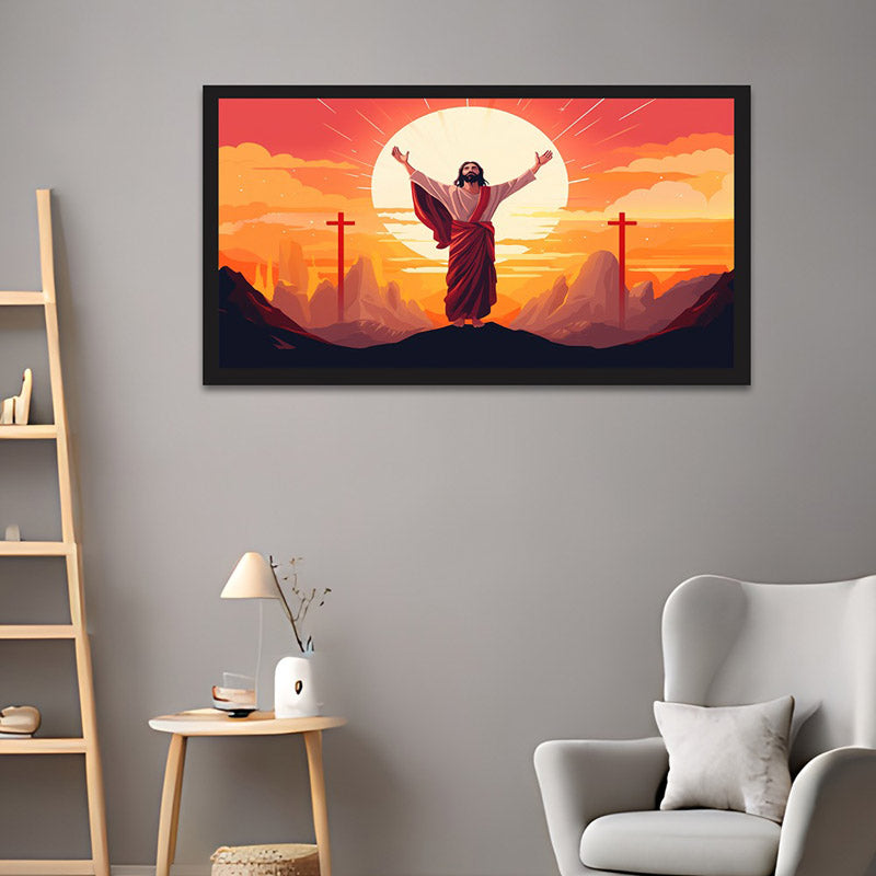 Jesus Saviour Wall Painting With Frame
