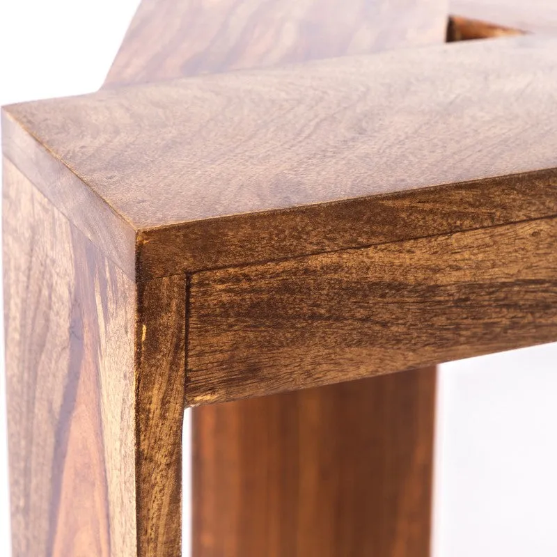 Jverox Sheesham Wooden Side & Bedside Table (Brown) - Set Of Two media 7