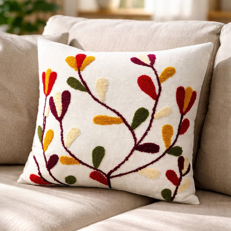Tufted Bloom Cotton Cushion Cover