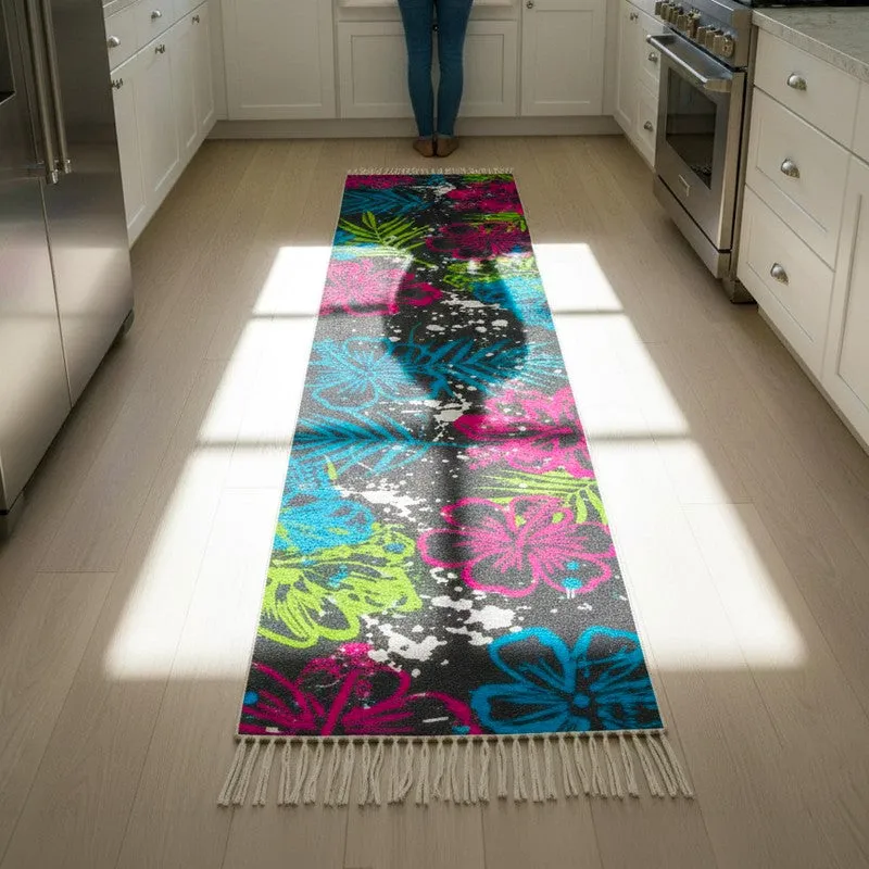 Hibiscus Splatter Runner Rug media 5
