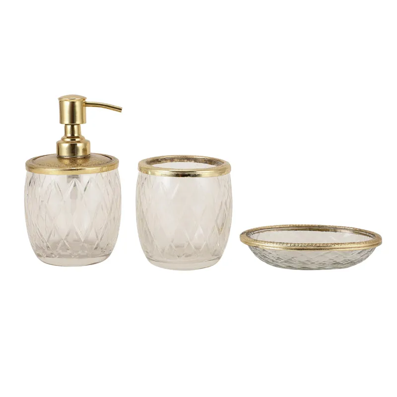 Viara Diamond Glass Bathroom Set - Gold media 3