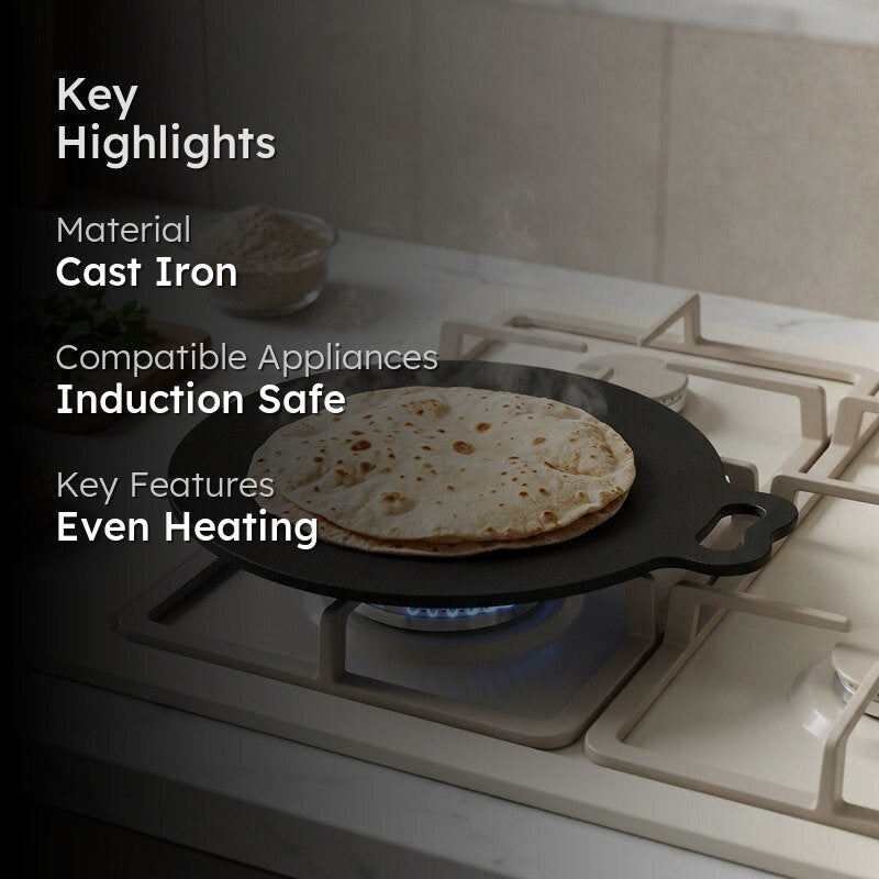 Mittir Induction Safe Cast Iron Dosa Tawa - 24 cm media 2
