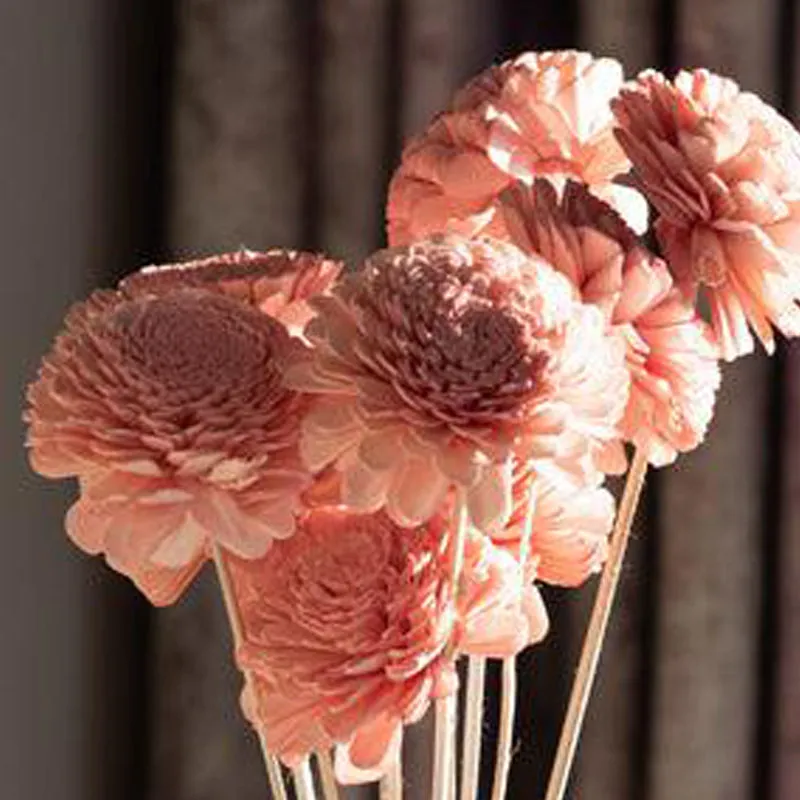 Blushing Pink Flower Stick - Set Of Ten media 5