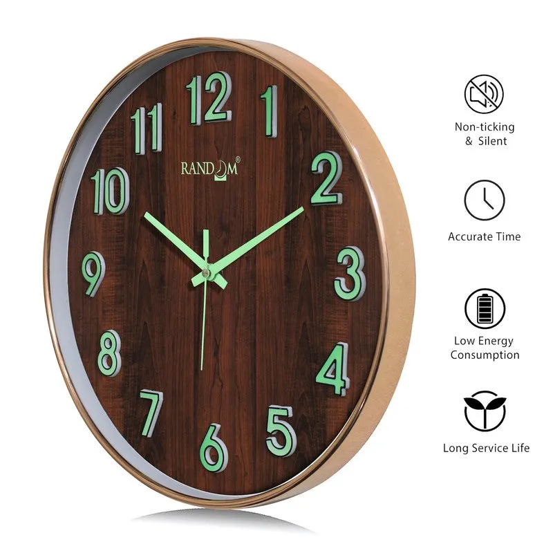 Elvric I Round Modern Plastic Wall Clock - Brown media 7