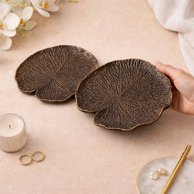 Auraleaf Accent Tray (Brown) - Set Of Two media 3