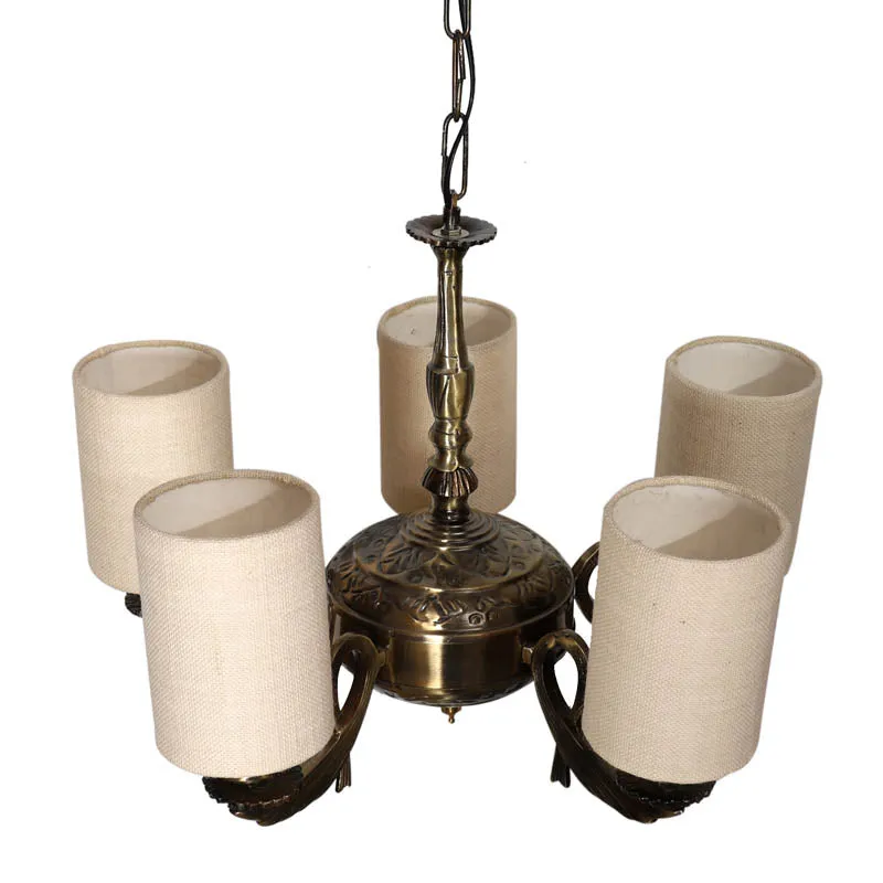 Arabian Cylindrical Golden Antique Ceiling Lamp media 3