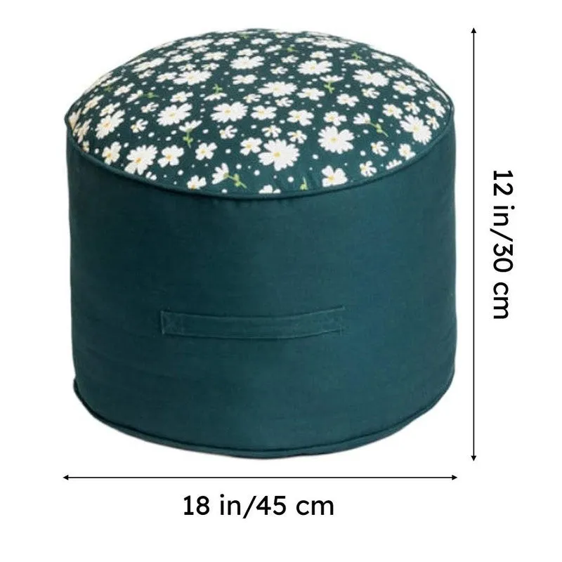 Fiona Floral Plush Pouffe - Green media 6