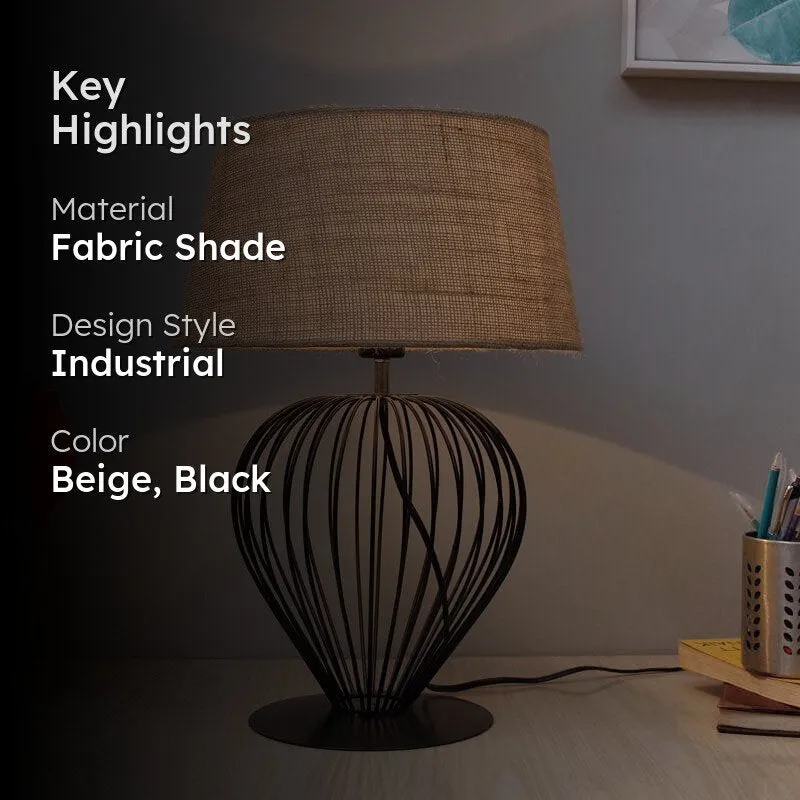 Emara Fabric Table Lamp - Beige media 2