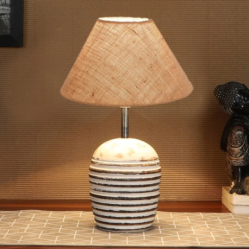 Lumexa Cotton Table Lamp With Wooden Base - Beige media 3