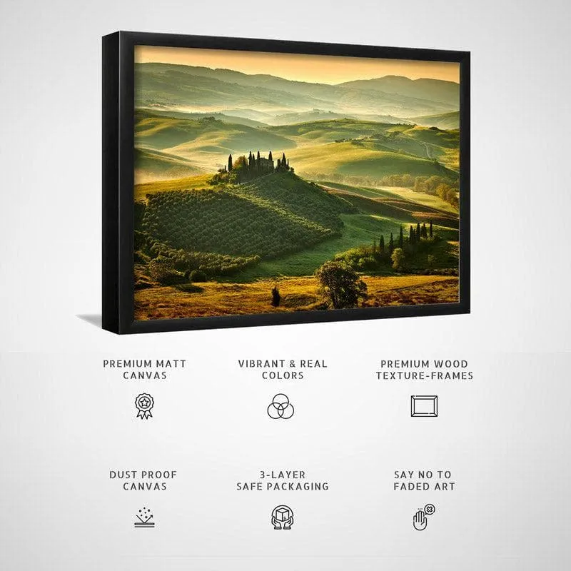 Tuscany Spring Canvas Wall Painting - Black Frame media 5