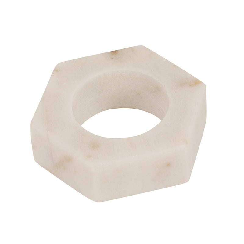 Hexette Marble Napkin Ring - Set Of Four media 4