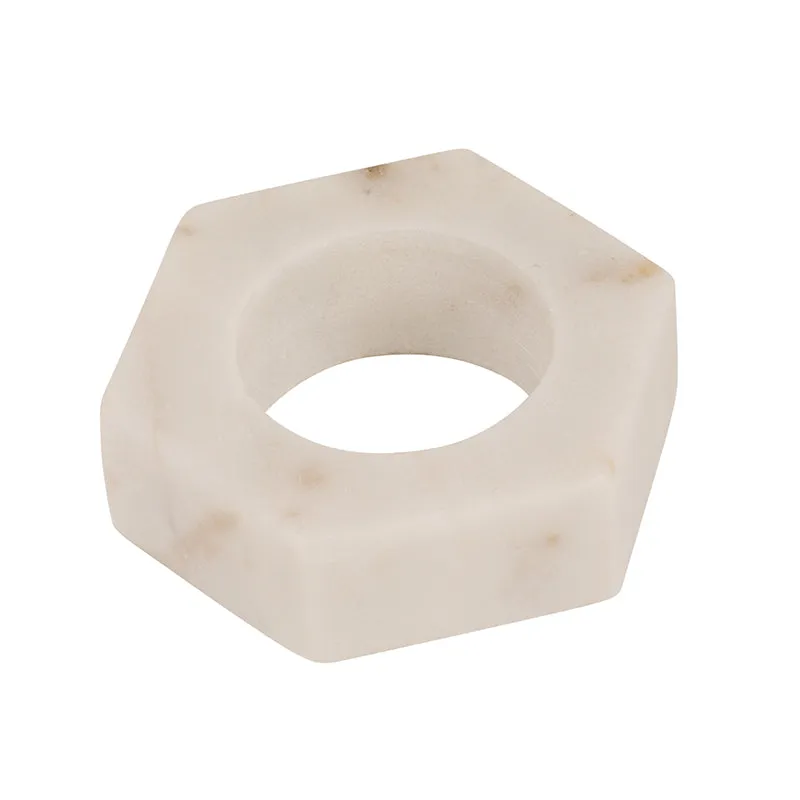 Hexette Marble Napkin Ring - Set Of Four media 4