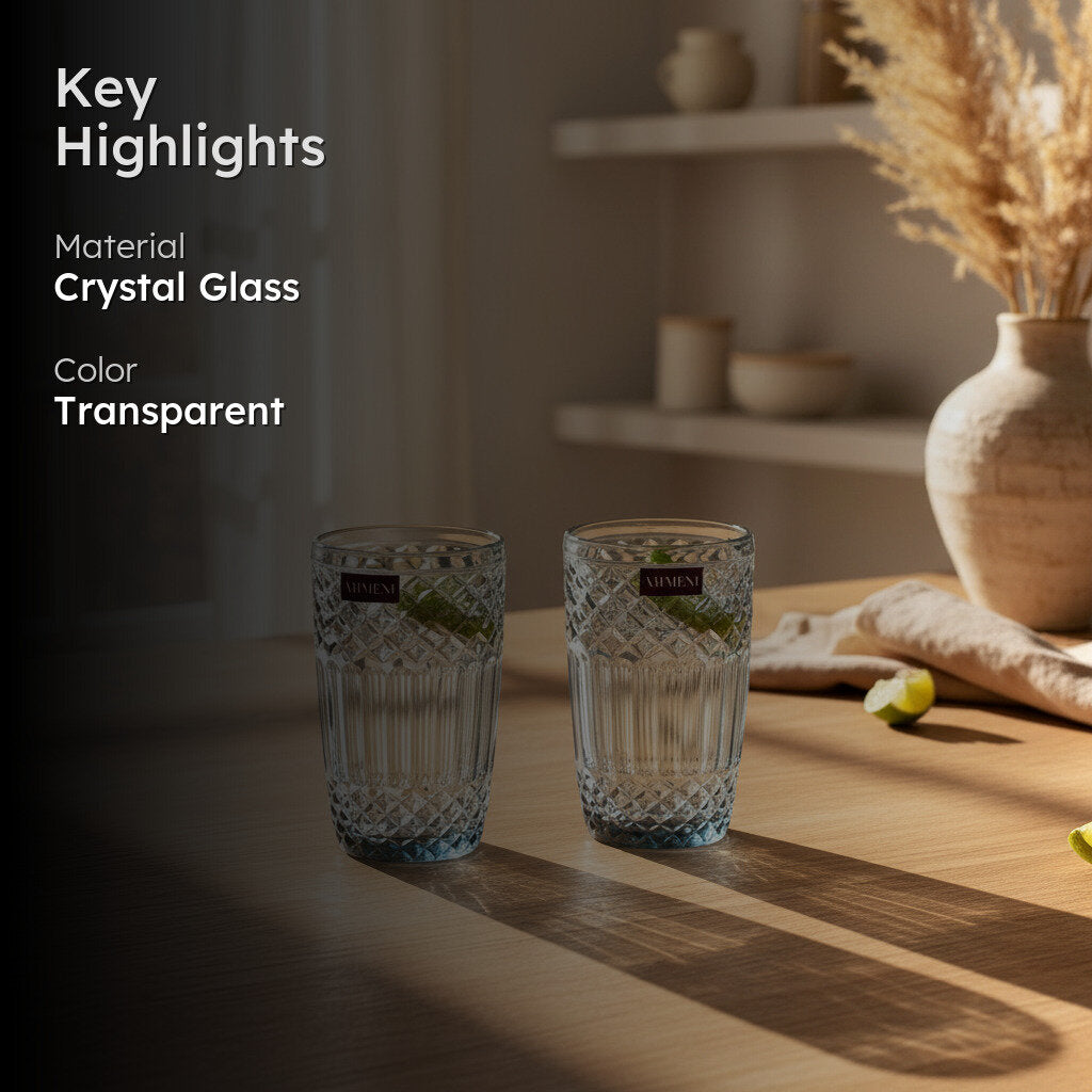 Eunoia Tall Glass (Grey) (390 ml ) - Set Of Four media 2