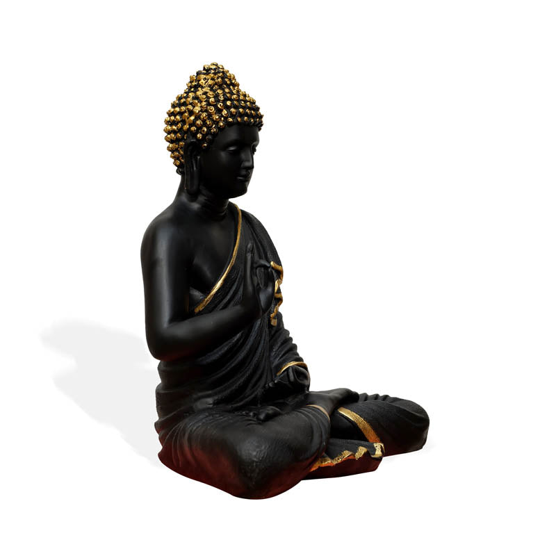 Buddha Charitha Showpiece - Black & Gold media 5