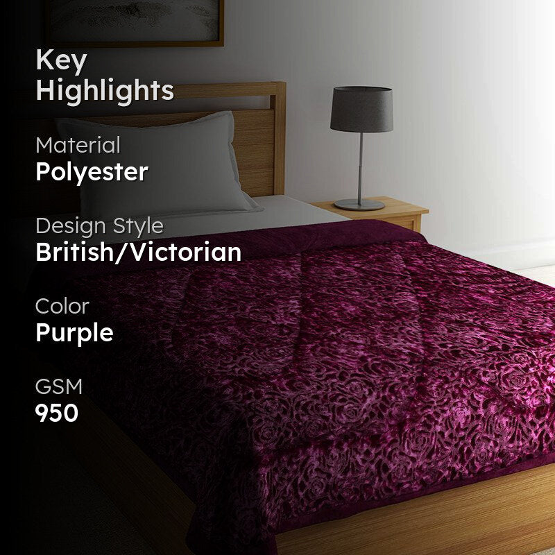 Ranjani Polyester Single Comforter - 950 GSM media 2