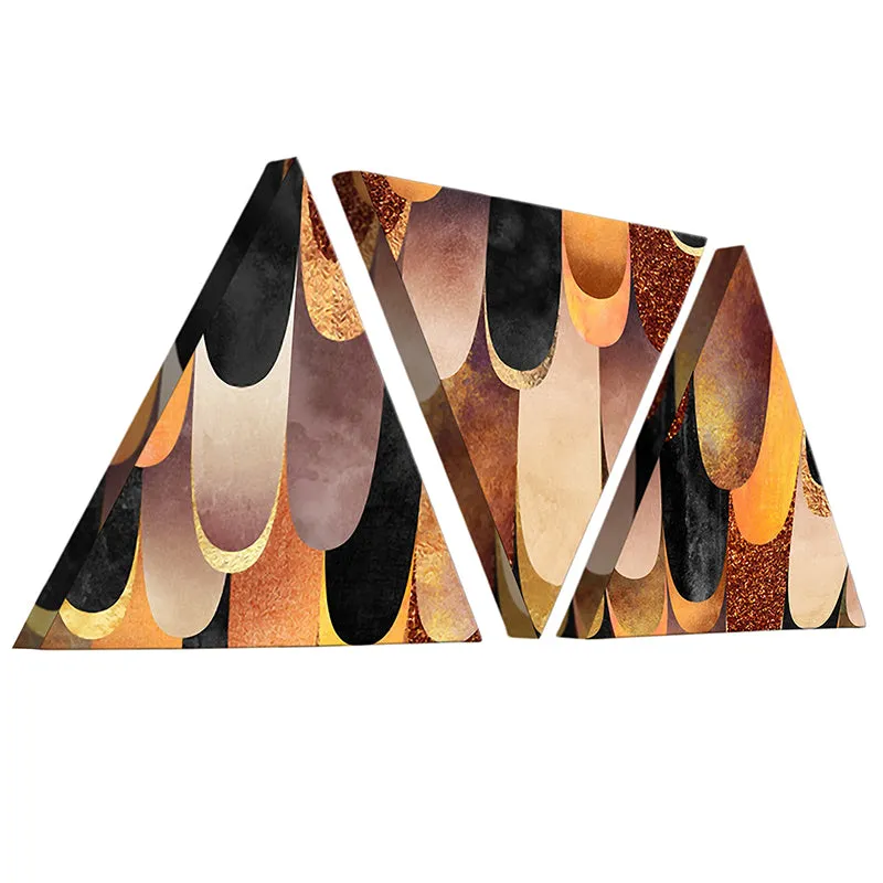 Ember Triad Abstract Canvas Wall Art - Set Of Three media 3