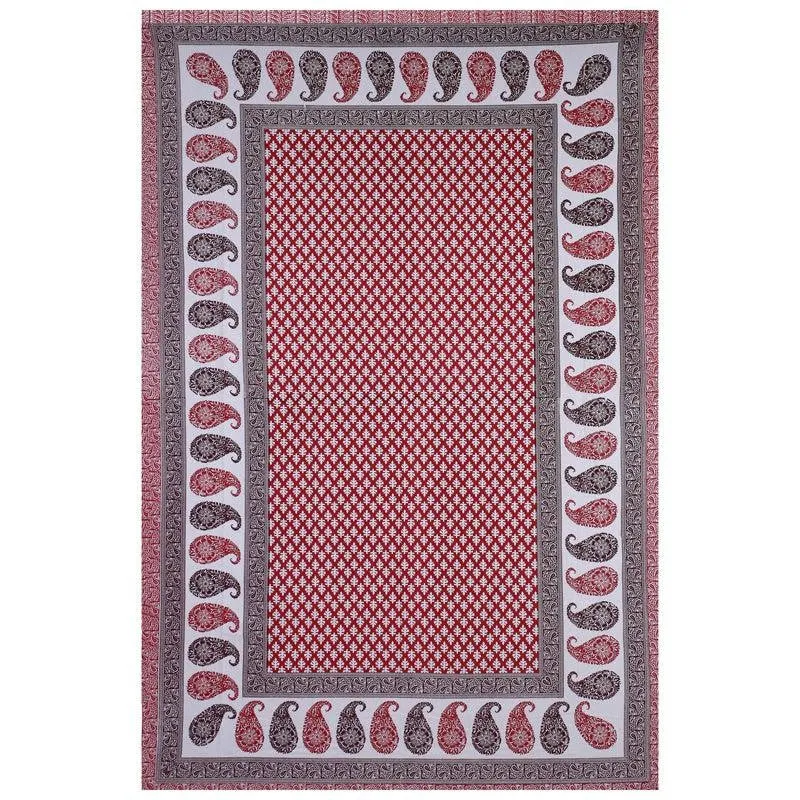 Suvarna Printed Diwan Set (Red) - Six Piece Set media 4