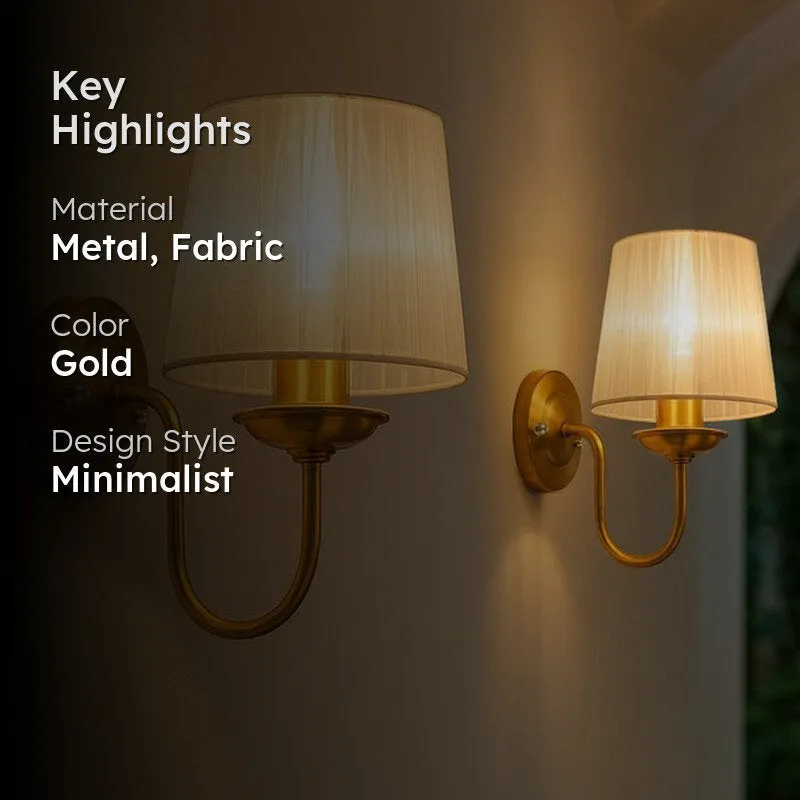 Pleat Carva Metal Wall Lamp (Gold) - Set Of Two media 2