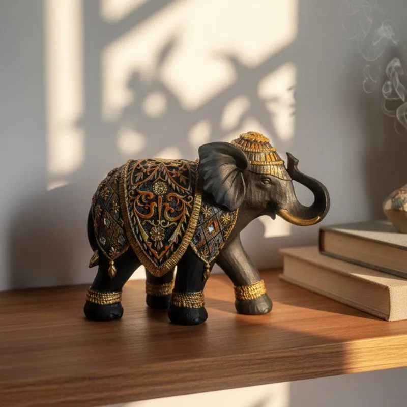Imperial Elephant Resin Showpiece media 3