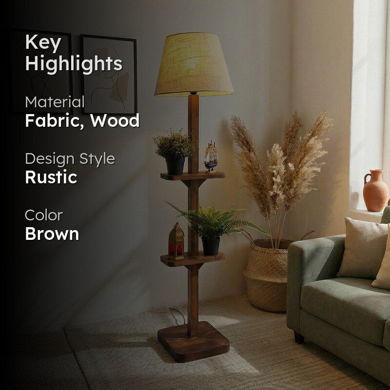 Jovana Shelf Wooden Floor Lamp media 2