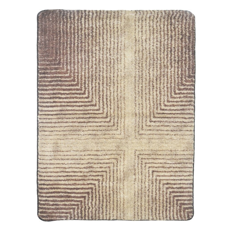 Ravien Abstract Micro Fiber Area Rug - Brown