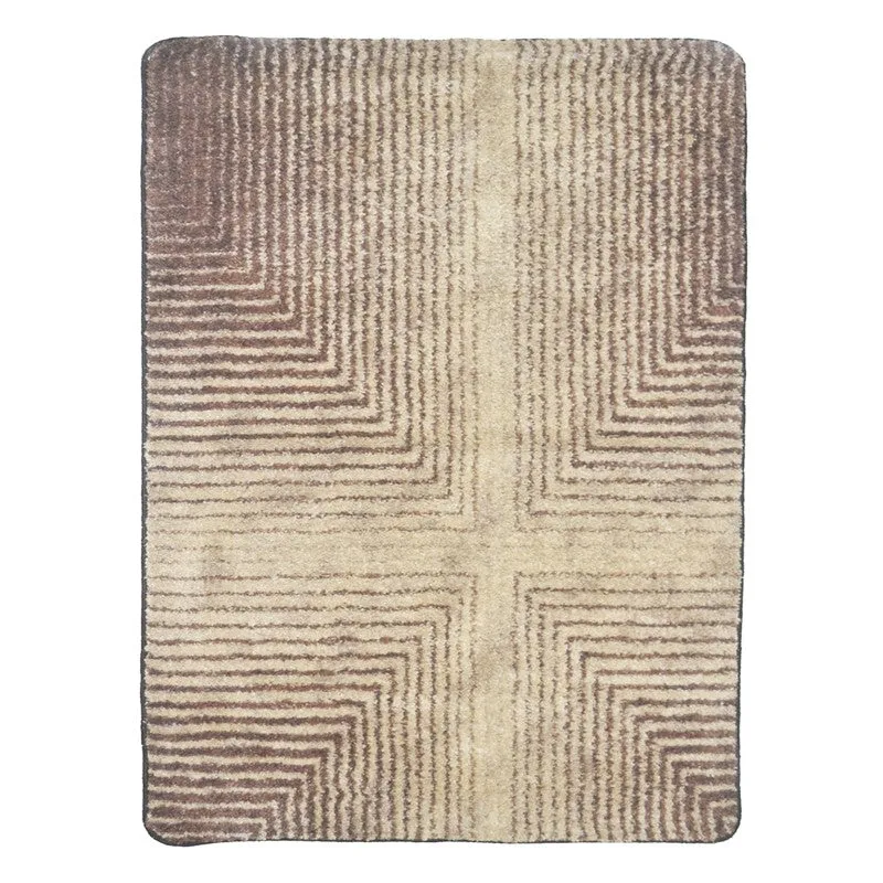 Ravien Abstract Micro Fiber Area Rug - Brown media 1