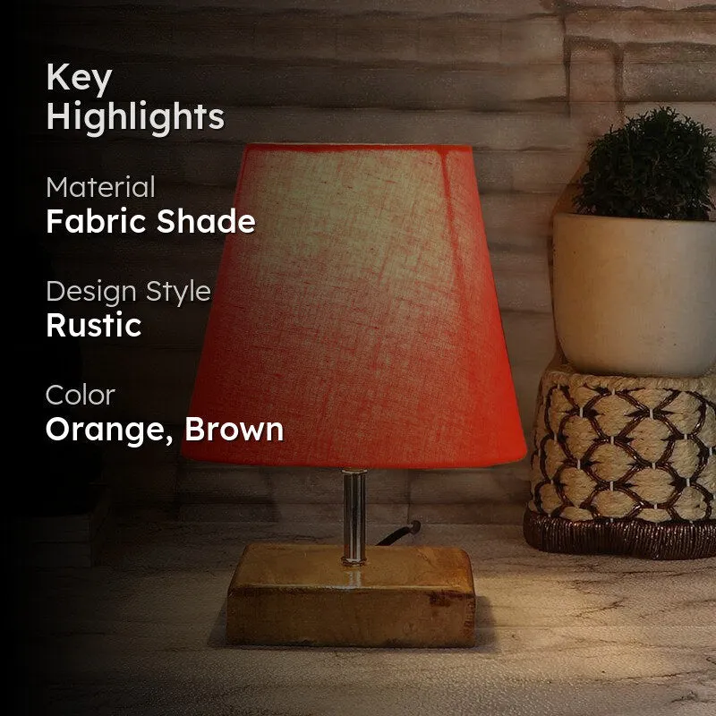 Tryda Fabric Table Lamp - Orange,Brown media 2