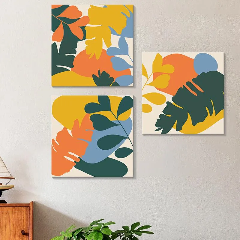 Vibrant Lush Wall Painting - Set Of Three media 1