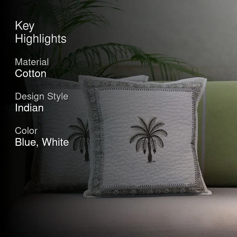 India Circus Palm Haven Tufted Cotton Cushion Cover - Set Of Two media 2