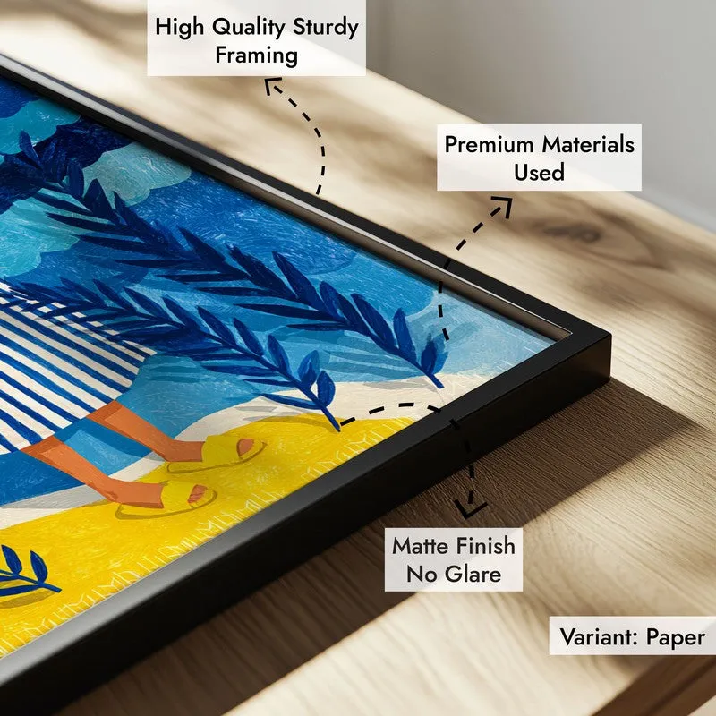 Golden Sand Canvas Wall Painting - Black Frame media 6
