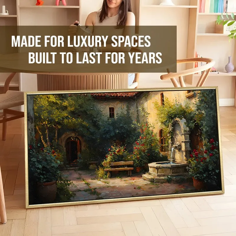 Restful Greens Canvas Wall Painting With Frame media 5