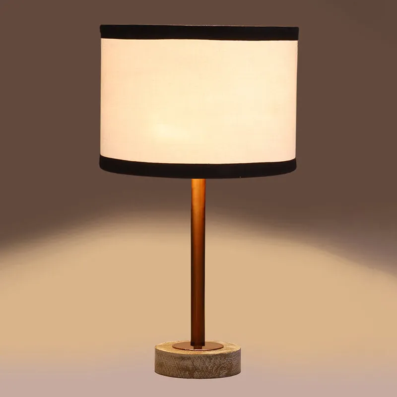 Cotin I Stripe Rodin Wooden Table Lamp - White,Copper media 6
