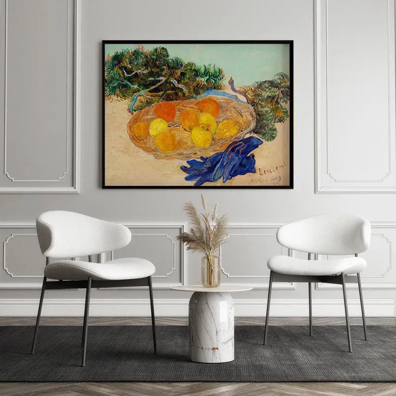 Still Life Of Oranges & Lemons With Blue Gloves By Vincent Van Gogh - Black media 5
