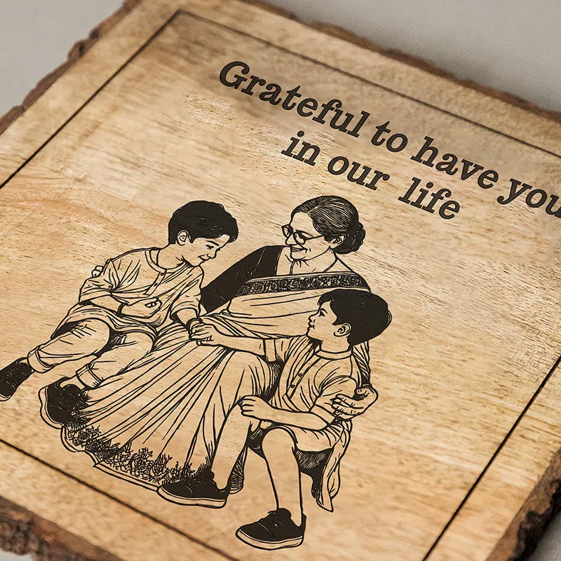 Grateful For Your Presence Wood Showpiece - Square media 4